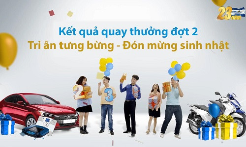 Kết quả quay thưởng Đợt 2 "Tri Ân Tưng Bừng - Đón Mừng Sinh Nhật"