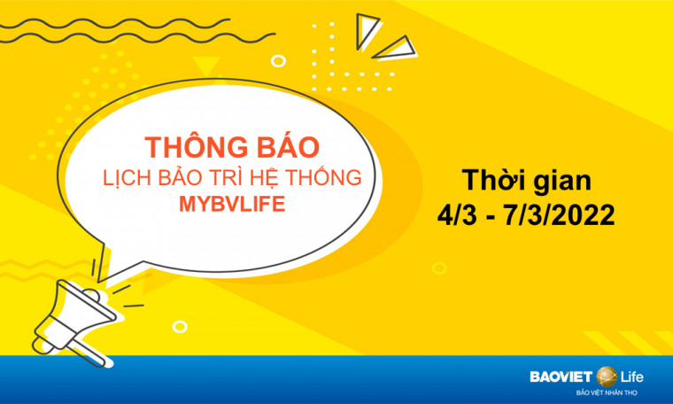 Thông báo bảo trì hệ thống MyBVLife