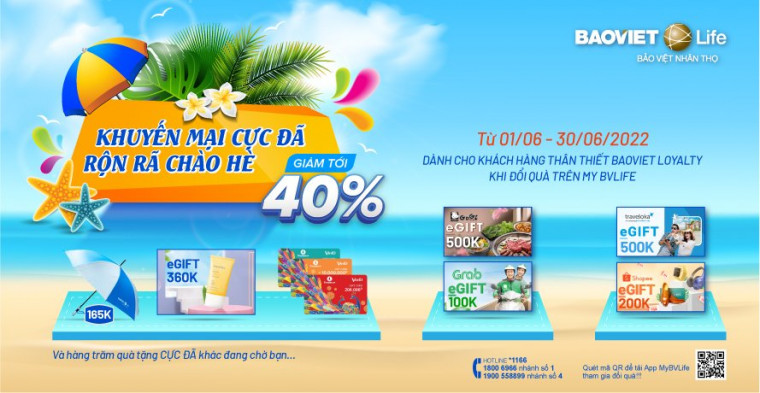 Thỏa thích đổi quà ưu đãi GIẢM TỚI 40% với “KHUYẾN MẠI CỰC ĐÃ - RỘN RÃ ĐÓN HÈ” tại MYBVLIFE