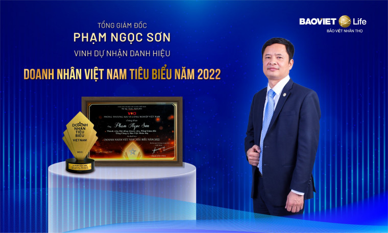 Tổng Giám Đốc Tổng Công ty Bảo Việt Nhân thọ vinh dự đón nhận danh hiệu "DOANH NHÂN VIỆT NAM TIÊU BIỂU 2022"