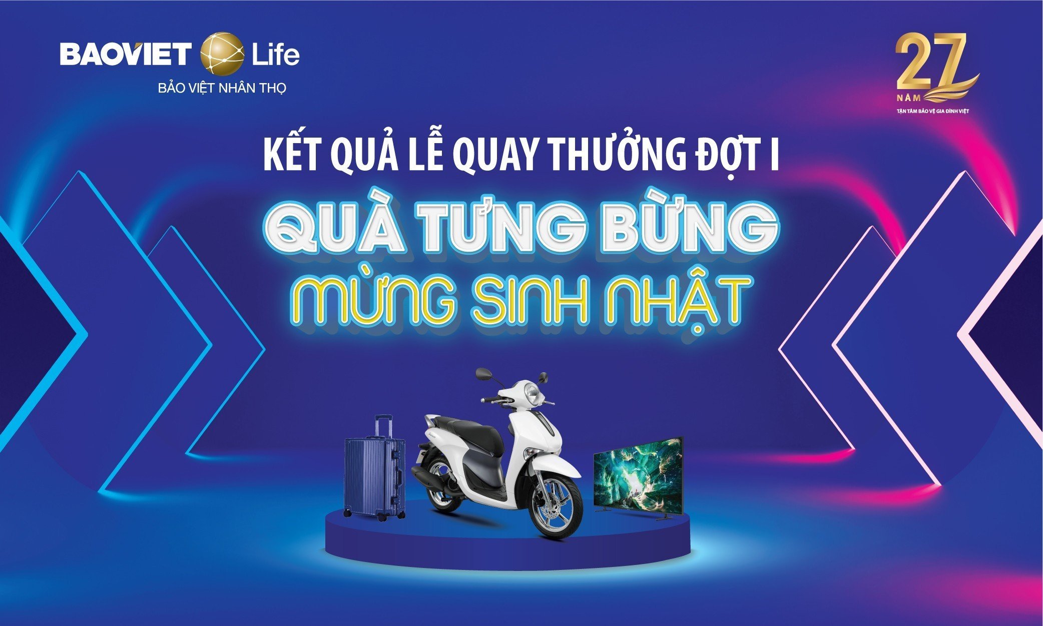 Kết quả quay thưởng Đợt 1 chương trình "Quà tưng bừng - Mừng sinh nhật"