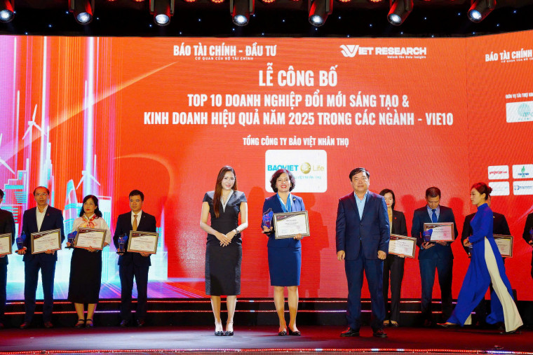 Bảo Việt Nhân thọ được vinh danh trong “Top 10 Doanh nghiệp Đổi mới sáng tạo và Kinh doanh hiệu quả 2025” ngành bảo hiểm